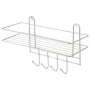 Полка настенная Lecco Plus 33*12,5*21 см 4 крючка 00041959