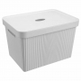КОРОБКА С КРЫШКОЙ "VELVET", 380х270х249 ММ, 20Л (Светло-серый флэк)(8шт) УТ-00010927